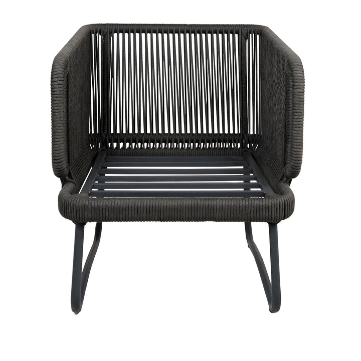 Castolo Outdoor Garden Balcony Sofa Set 3 Seater, 2 Single Seater 1 Ottoman and 1 Center Table Set Braid & Rope (Grey)