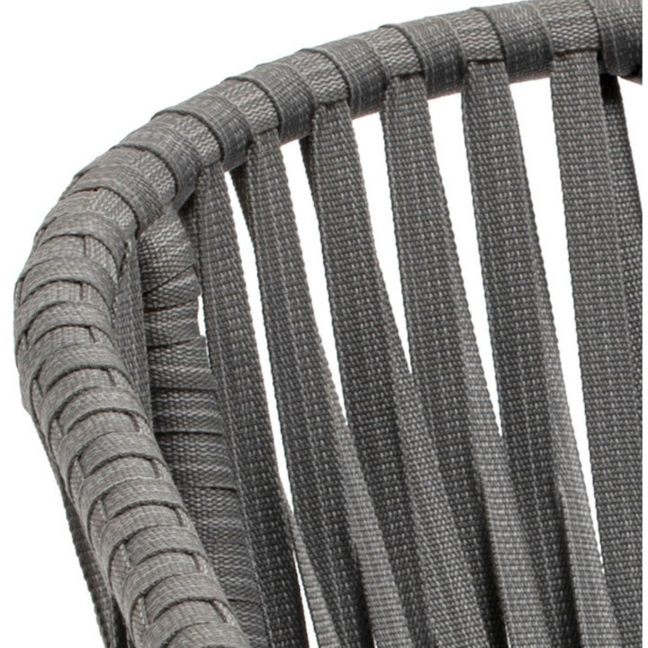 Xuri Outdoor Garden Patio Dining Set 4 Chairs and 1 Table Set (Grey) Braided & Rope