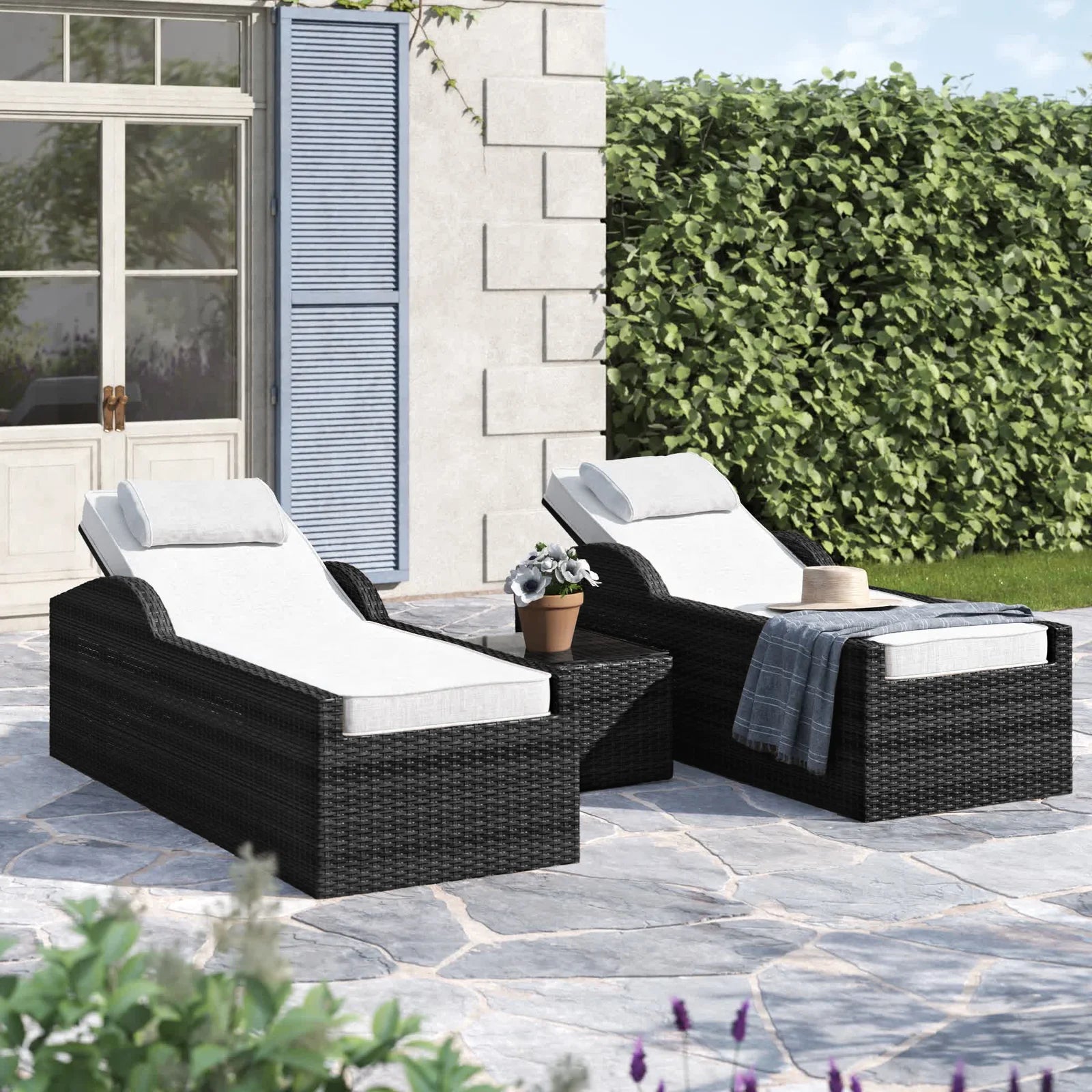 Dreamline Outdoor Furniture Poolside Lounger With Cushion Swimming Pool ...