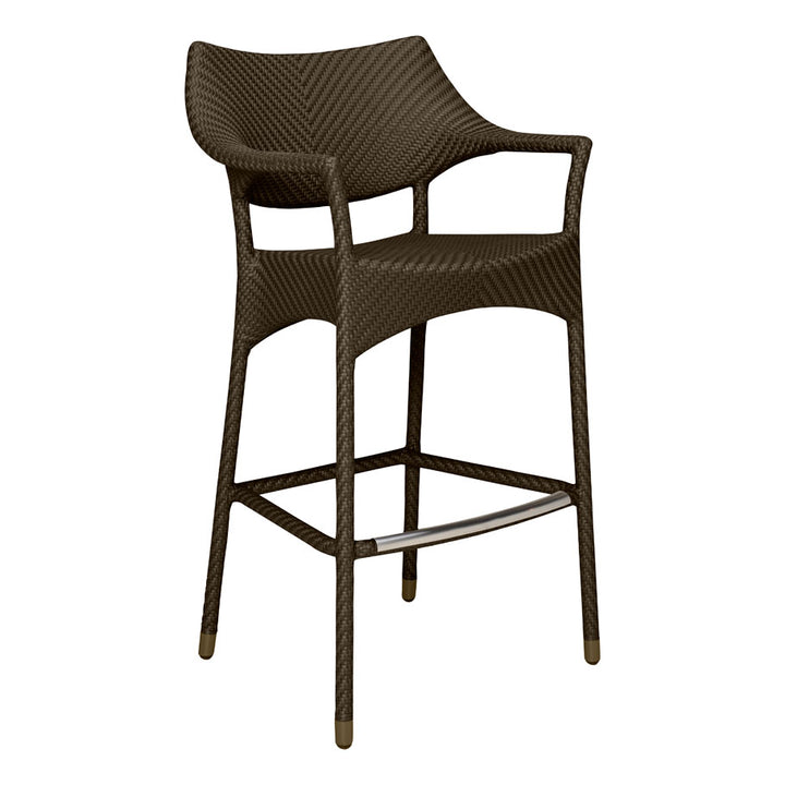 Baier Outdoor Patio Bar Chair 2 Chairs For Balcony (Dark Brown)