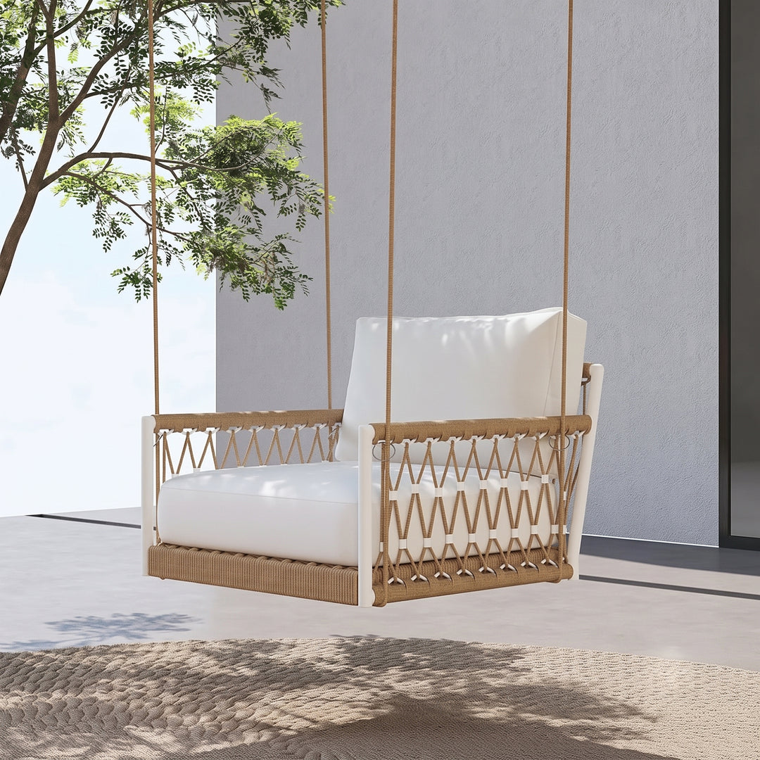Ulek Single Seater Hanging Swing Without Stand For Balcony , Garden Swing Braided & Rope