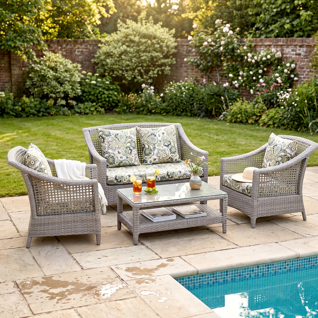 Bianchi Outdoor Sofa Set 2 Seater , 2 Single seater and 1 Center Table (Grey)