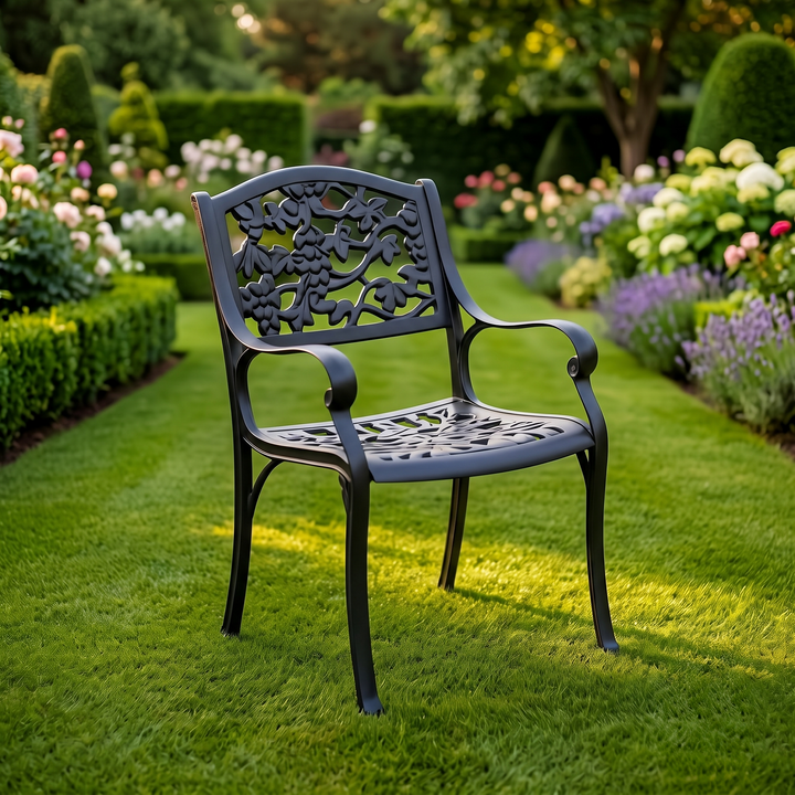 Levin Cast Aluminium Garden Patio Single Seater Chair