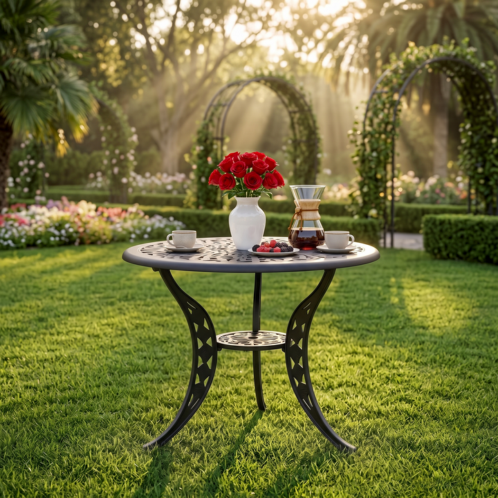 Evita Cast Aluminium Garden Patio 1 Table Set