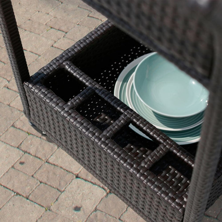 Avis Outdoor Patio Bar Serving Cart (Dark Brown)