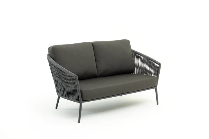 Caruso Outdoor Sofa 2 Seater (Dark Grey) Braided & Rope