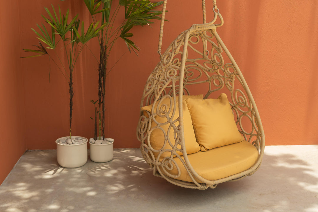 Tio Single Seater Hanging Swing Without Stand For Balcony, Garden Swing, Braid & Rope