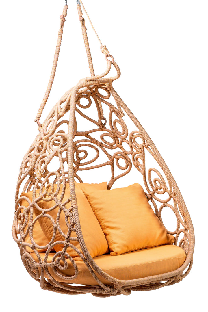 Tio Single Seater Hanging Swing Without Stand For Balcony, Garden Swing, Braid & Rope