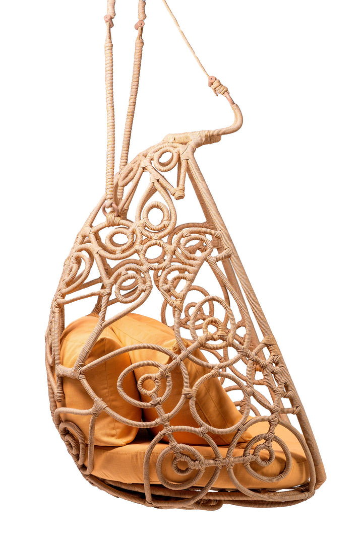 Tio Single Seater Hanging Swing Without Stand For Balcony, Garden Swing, Braid & Rope