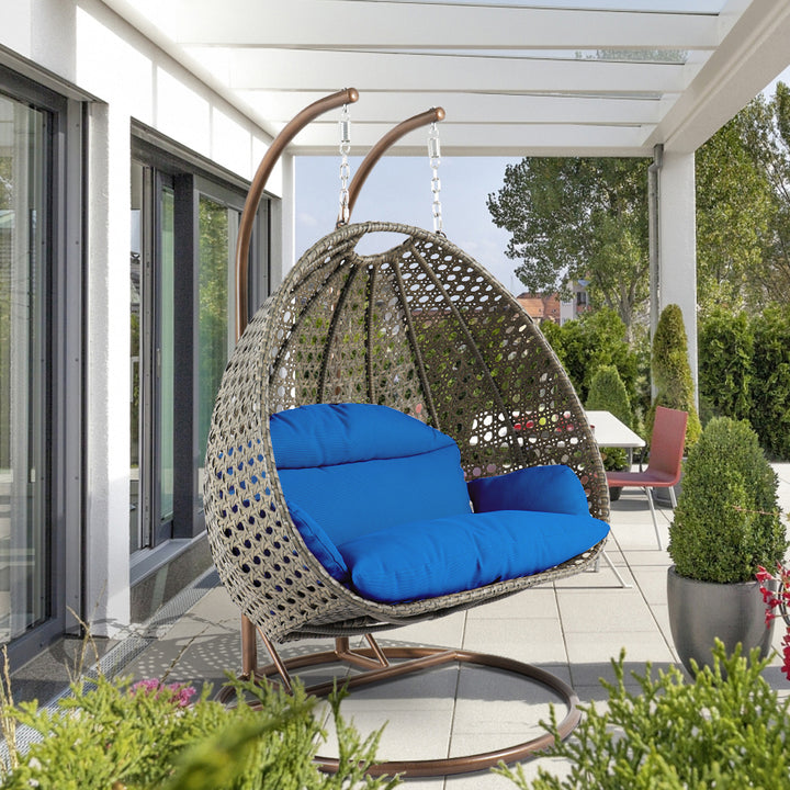 Marco Double Seater Hanging Swing With Stand For Balcony , Garden Swing (Dark Grey)