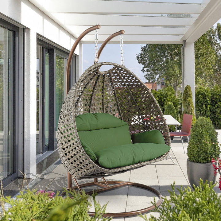 Marco Double Seater Hanging Swing With Stand For Balcony , Garden Swing (Dark Grey)