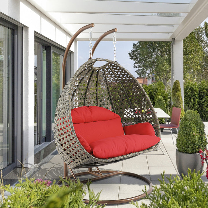 Marco Double Seater Hanging Swing With Stand For Balcony , Garden Swing (Dark Grey)