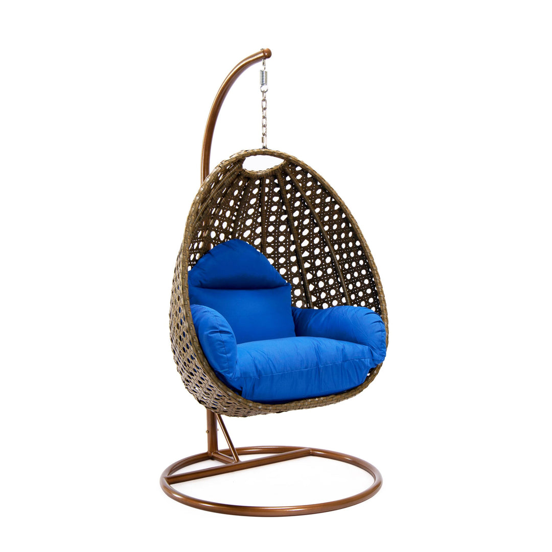 Marcello Single Seater Hanging Swing With Stand For Balcony , Garden (Brown)