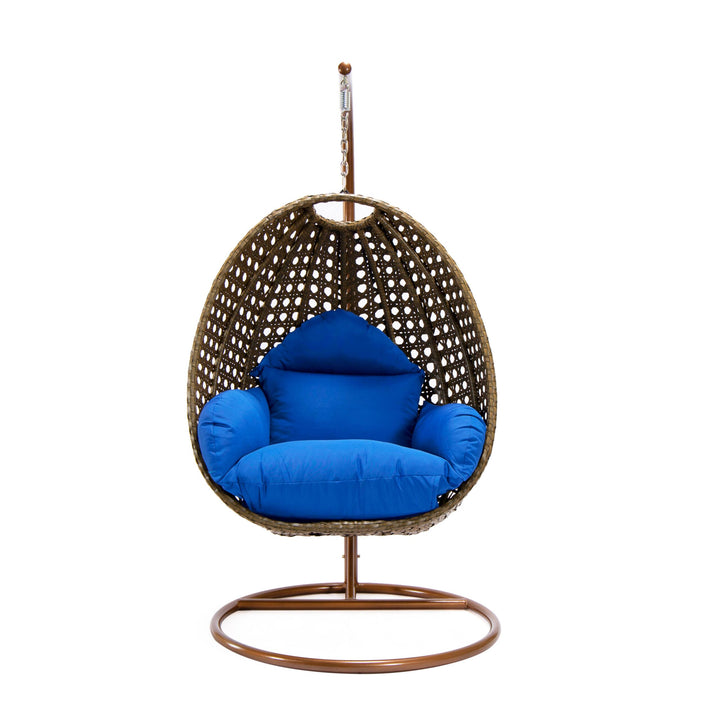 Marcello Single Seater Hanging Swing With Stand For Balcony , Garden (Brown)