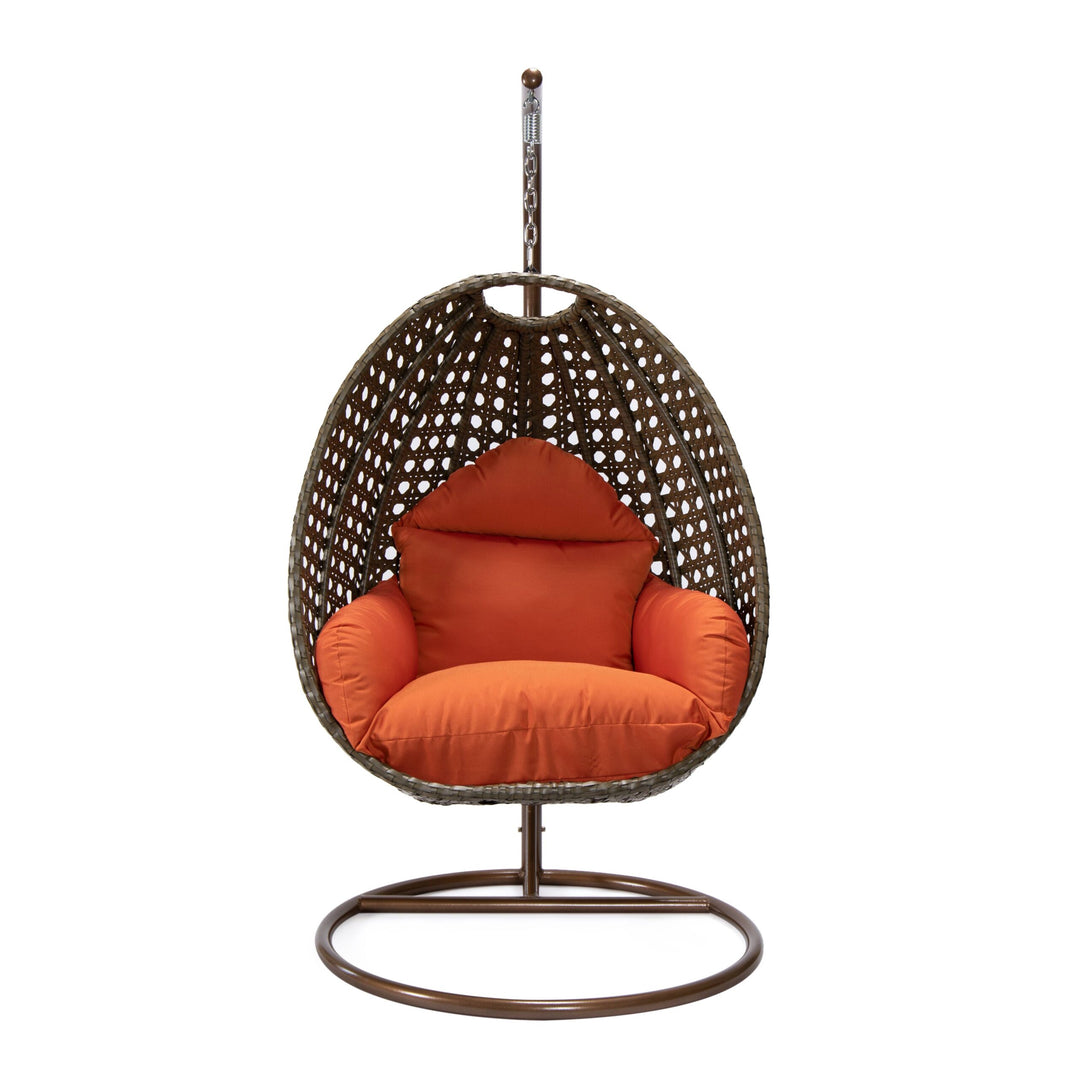 Marcello Single Seater Hanging Swing With Stand For Balcony , Garden (Brown)