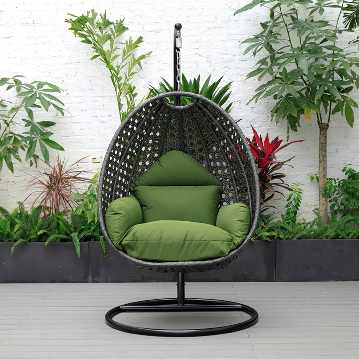 Doriano Single Seater Hanging Swing With Stand For Balcony , Garden (Drak Grey)