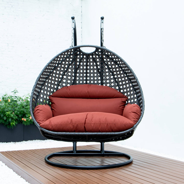 Paccio Double Seater Hanging Swing With Stand For Balcony , Garden Swing (Dark Grey)