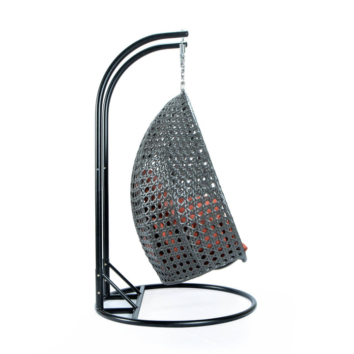 Paccio Double Seater Hanging Swing With Stand For Balcony , Garden Swing (Dark Grey)