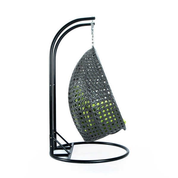 Paccio Double Seater Hanging Swing With Stand For Balcony , Garden Swing (Dark Grey)