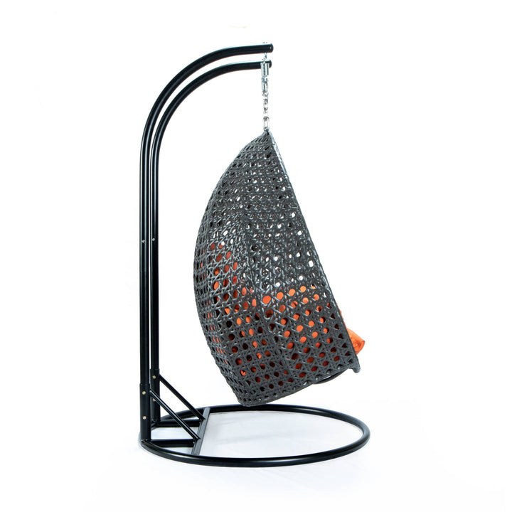 Paccio Double Seater Hanging Swing With Stand For Balcony , Garden Swing (Dark Grey)