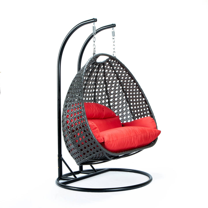 Paccio Double Seater Hanging Swing With Stand For Balcony , Garden Swing (Dark Grey)