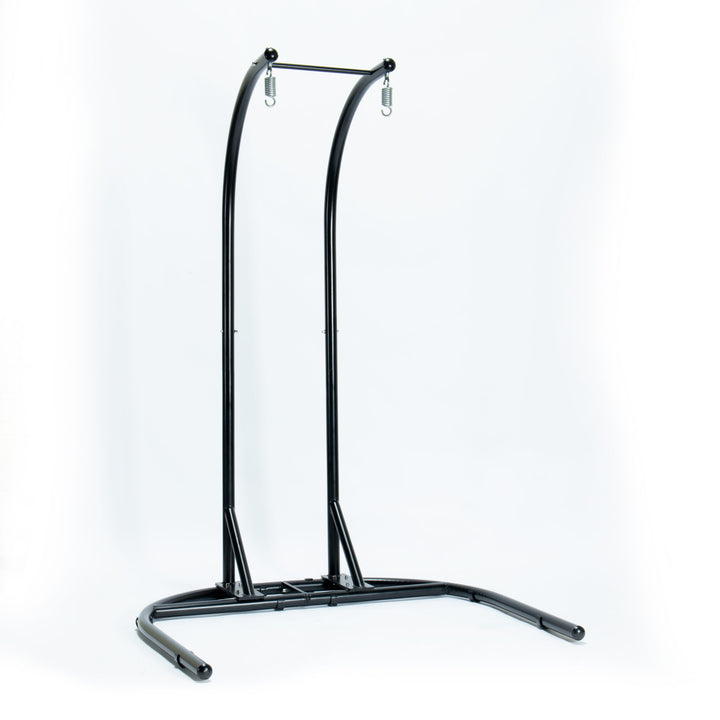 Tonia Double Seater Hanging Swing With Stand For Balcony , Garden Swing (Black) Braided and Rope