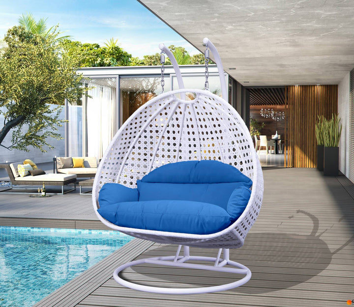 Strinati Double Seater Hanging Swing With Stand For Balcony , Garden Swing (White)