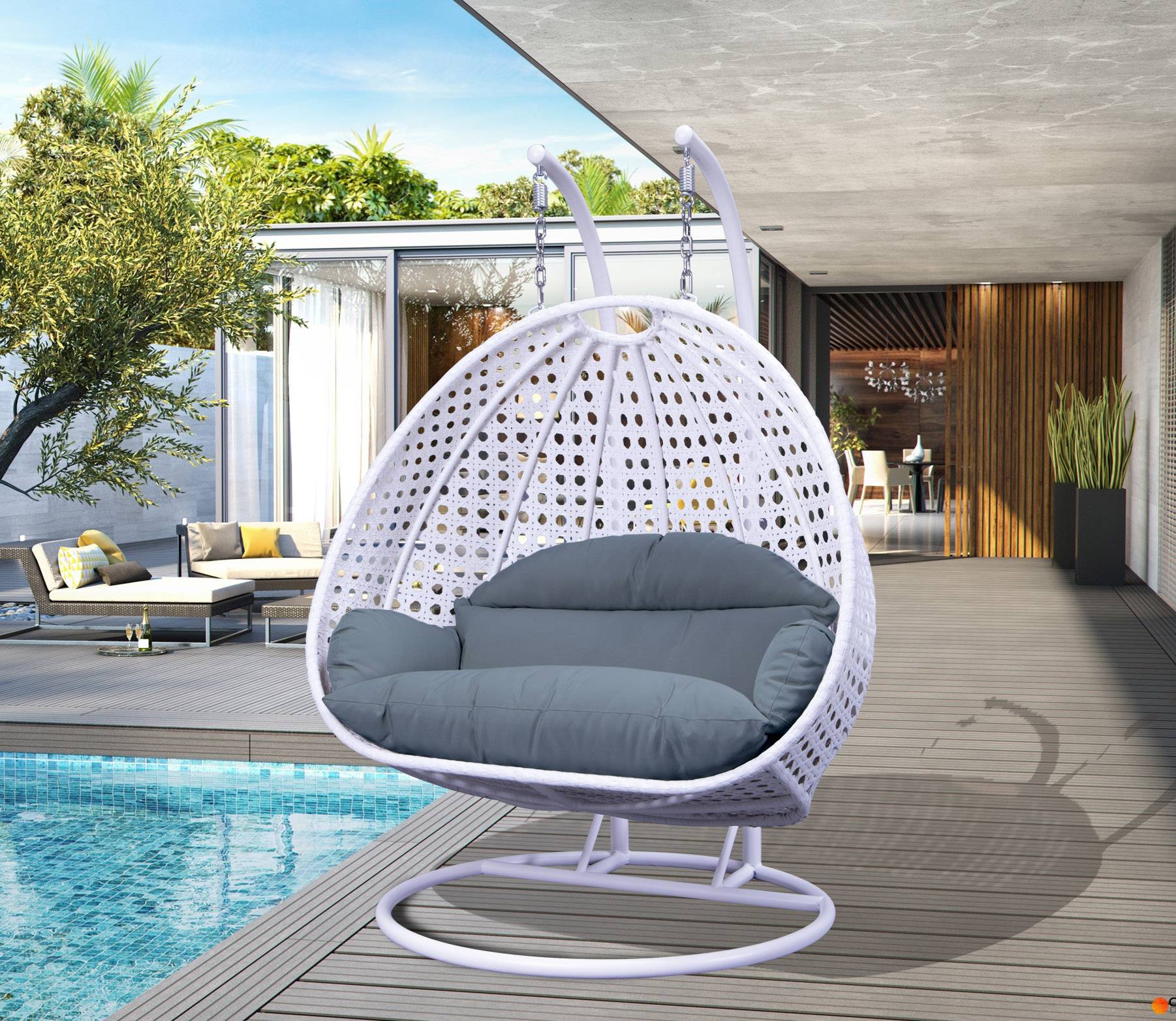 Outdoor double hanging swing chair sale