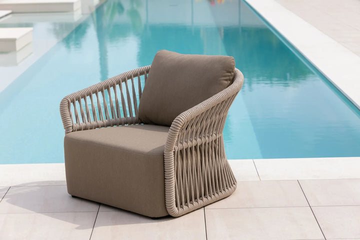 Thoma Outdoor Garden Balcony Sofa Set 2 Seater , 2 Single Seater 1 Center Table Set, Braid & Rope