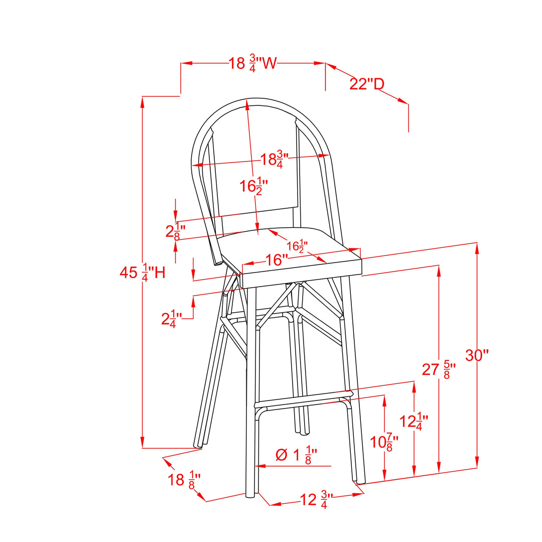 Tristán Casas Outdoor Patio Bar Chair 2 Chairs For Balcony (Yellow+White)