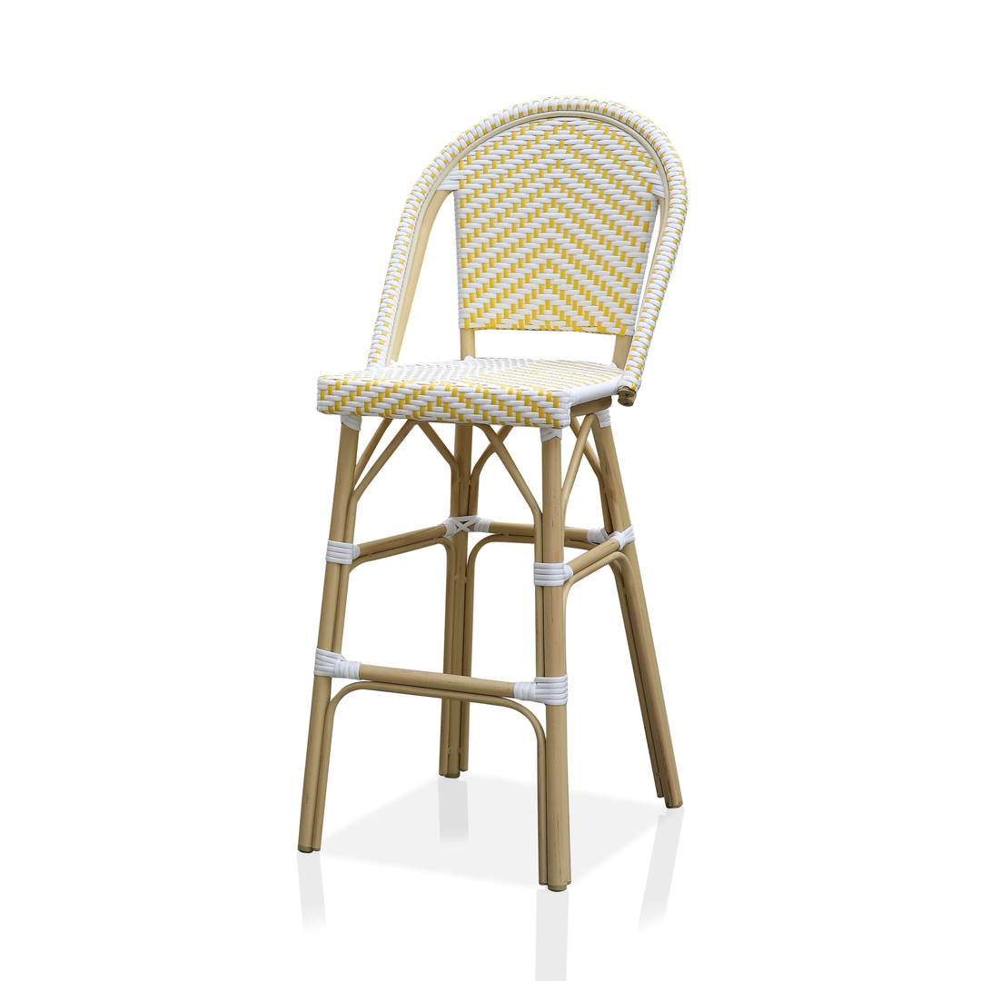 Tristán Casas Outdoor Patio Bar Chair 2 Chairs For Balcony (Yellow+White)