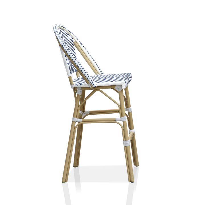 Aleta Outdoor Patio Bar Chair 2 Chairs For Balcony (Dark blue + White)