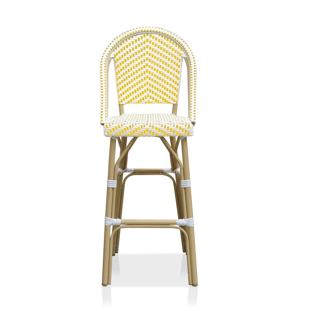 Tristán Casas Outdoor Patio Bar Chair 2 Chairs For Balcony (Yellow+White)