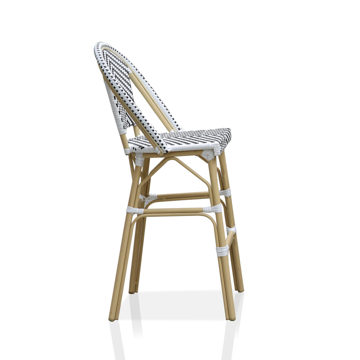Dulce Outdoor Patio Bar Chair 1 Chair For Balcony (Black+White)