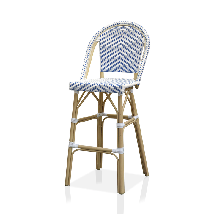 Aleta Outdoor Patio Bar Chair 2 Chairs For Balcony (Dark blue + White)