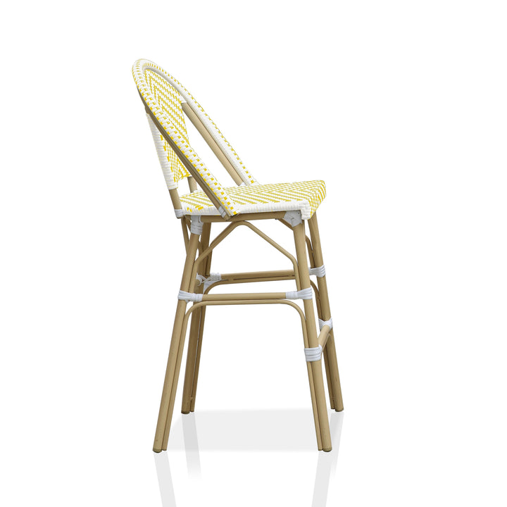 Tristán Casas Outdoor Patio Bar Chair 2 Chairs For Balcony (Yellow+White)