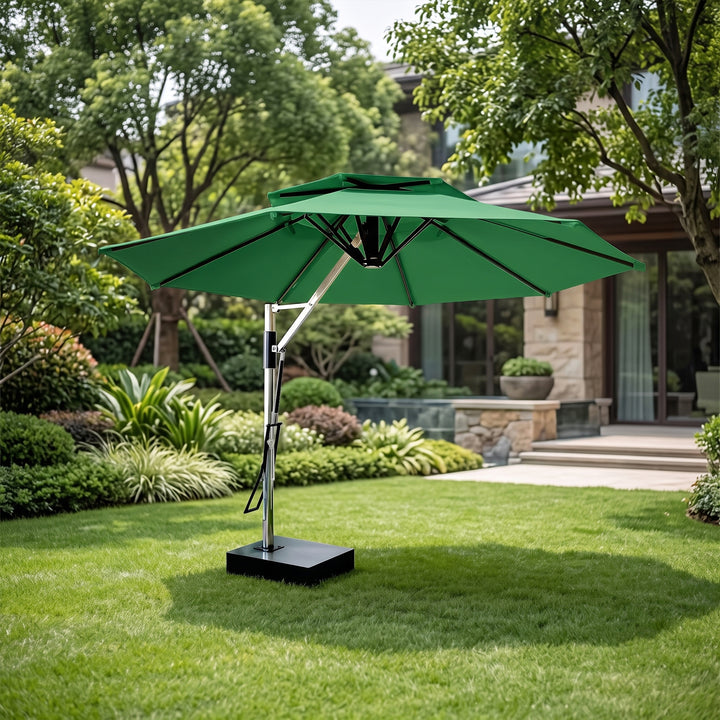 Spina Luxury Side Pole Garden Umbrella With Stand