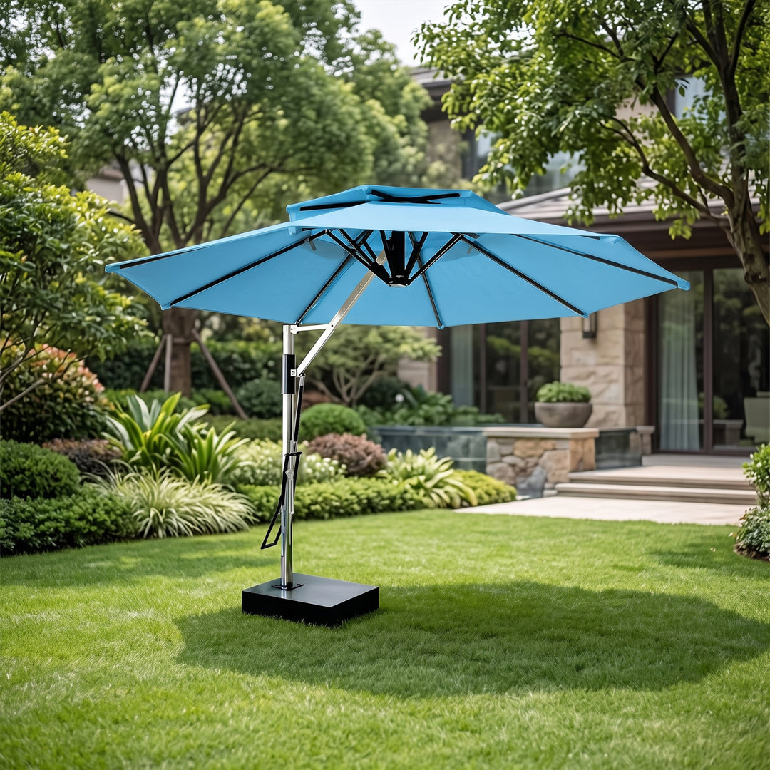 Spina Luxury Side Pole Garden Umbrella With Stand