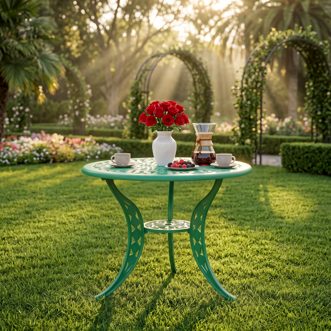 Evita Cast Aluminium Garden Patio 1 Table Set