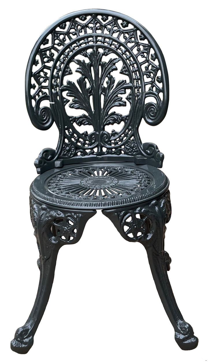 Nikola Cast Aluminium Garden Patio Seating 4 Chair and 1 Table Set (Black)