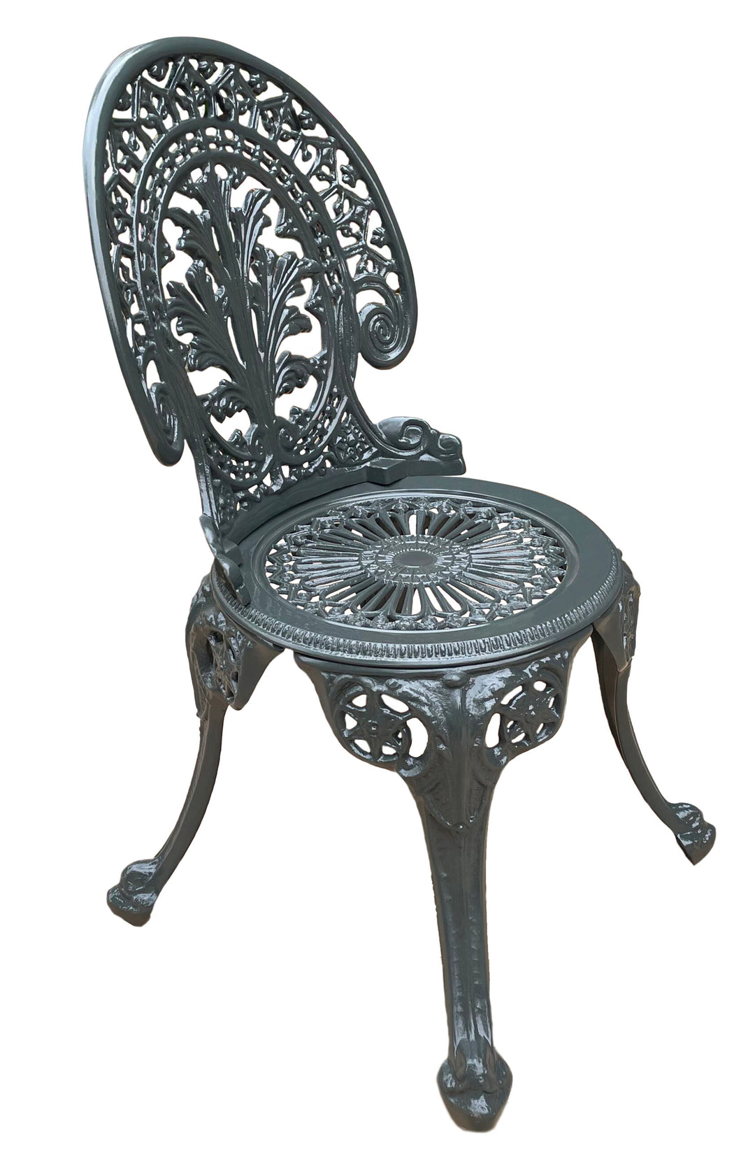 Nikola Cast Aluminium Garden Patio Seating 4 Chair and 1 Table Set (Black)