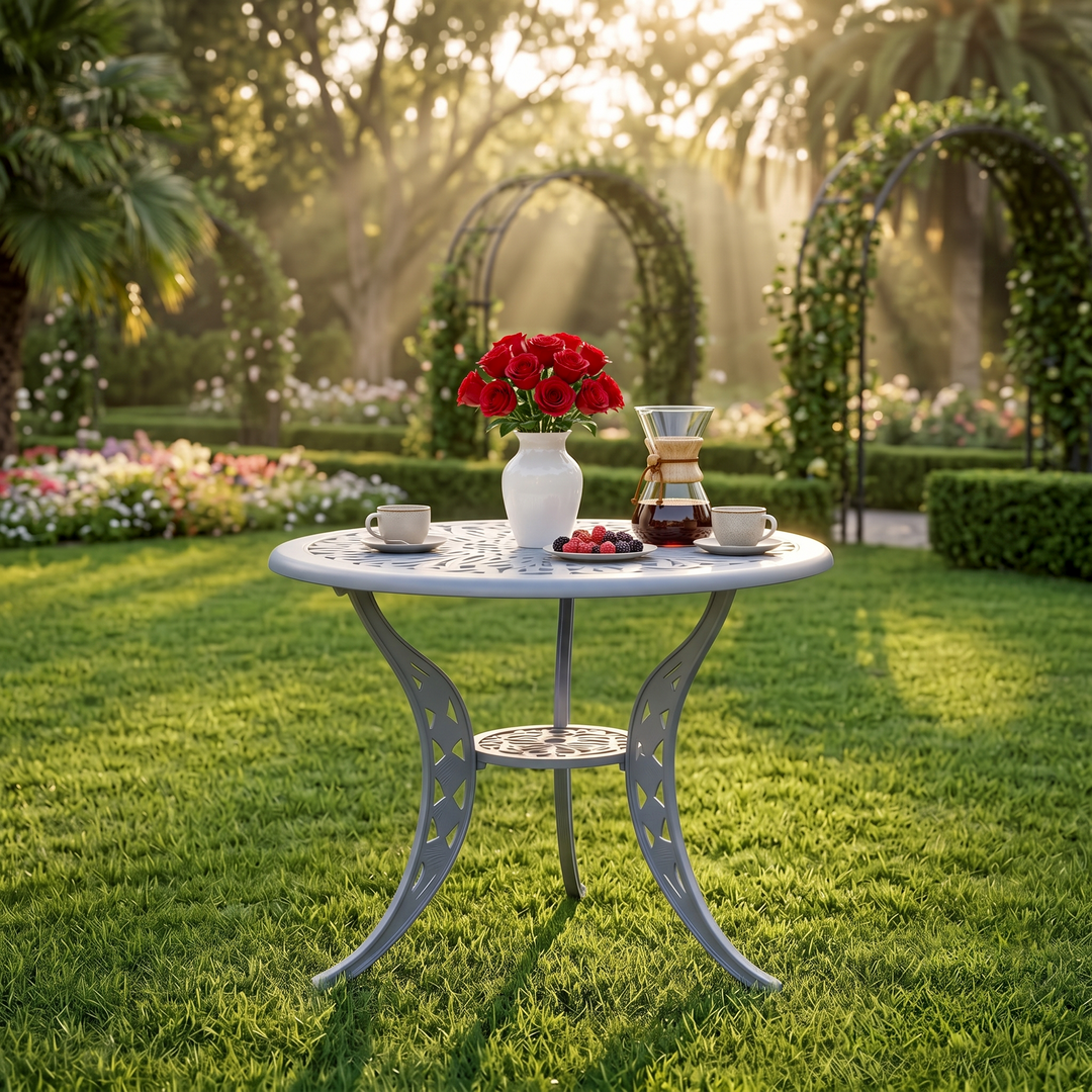 Evita Cast Aluminium Garden Patio 1 Table Set