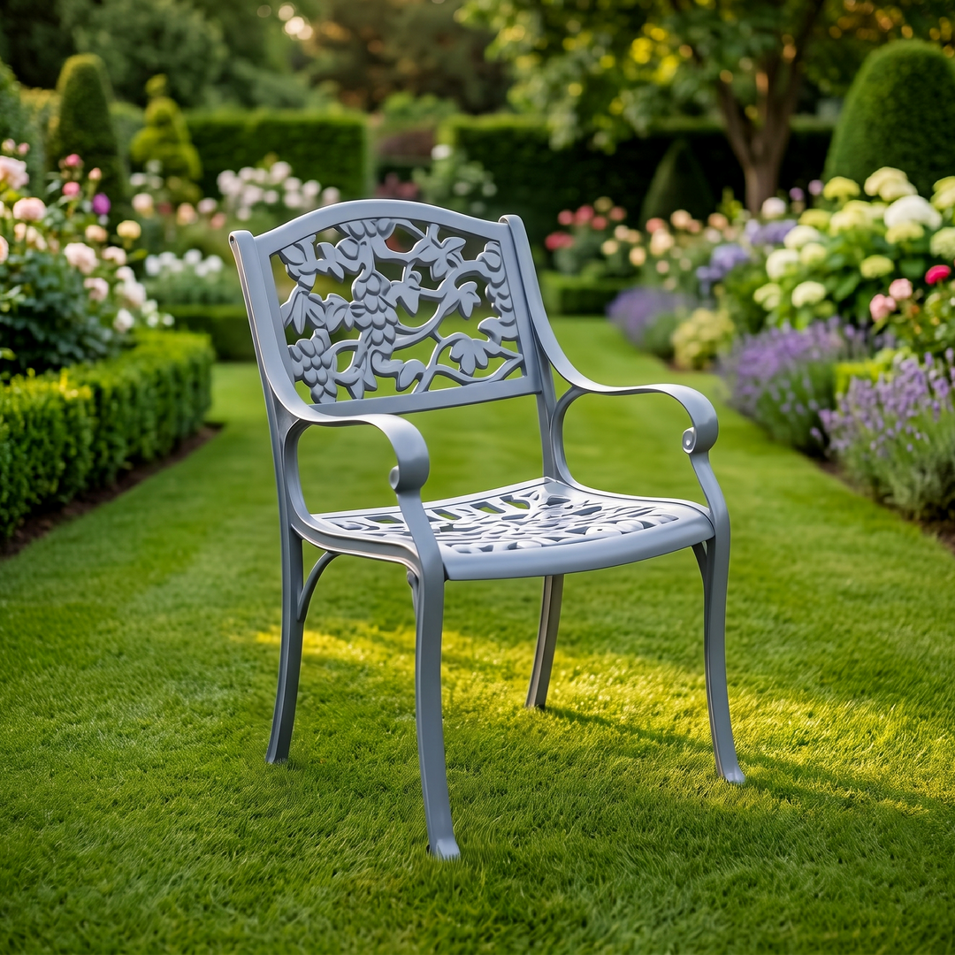 Levin Cast Aluminium Garden Patio Single Seater Chair