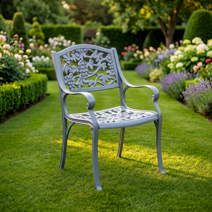 Levin Cast Aluminium Garden Patio Single Seater Chair