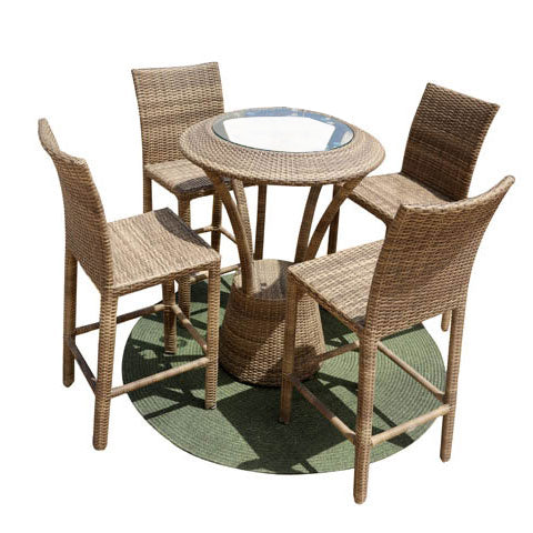 Elsie Outdoor Patio Bar Sets 4 Chairs and 1 Table (Arabica)