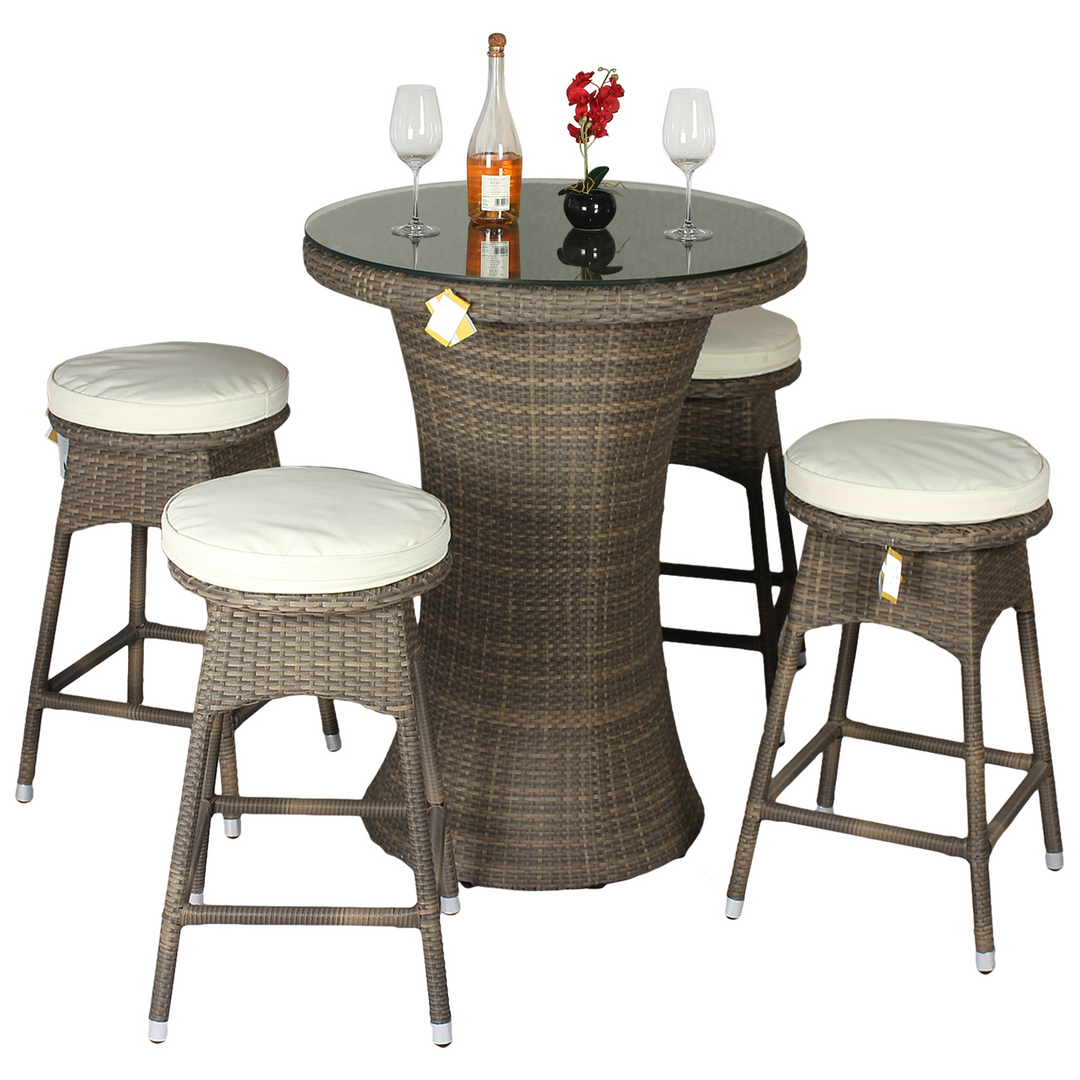 Stein Outdoor Patio Bar Sets 4 Stools and 1 Table (Capicano)