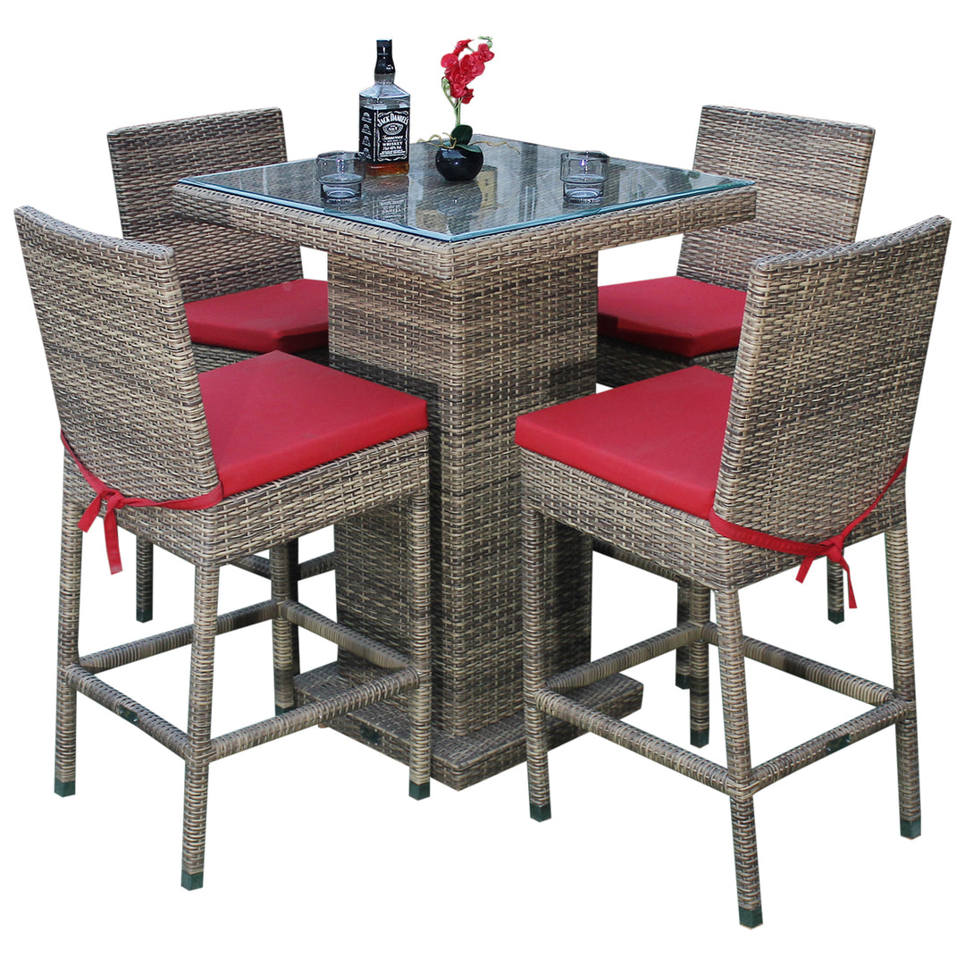 Klein Outdoor Patio Bar Sets 4 Chairs and 1 Table (Capicano)