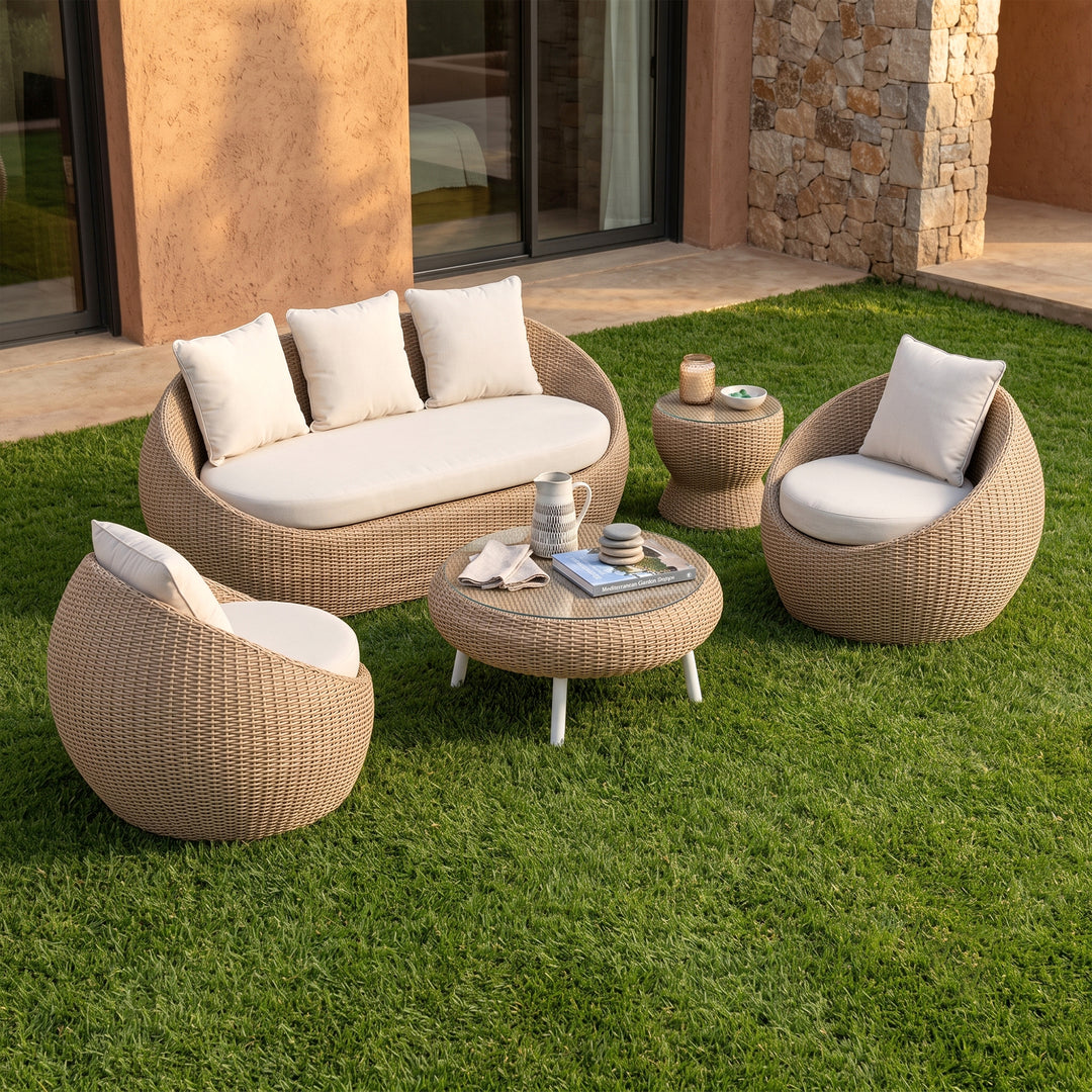 Ignazio Outdoor Sofa Set 3 Seater , 2 Single seater , 1 Side table and 1 Center Table