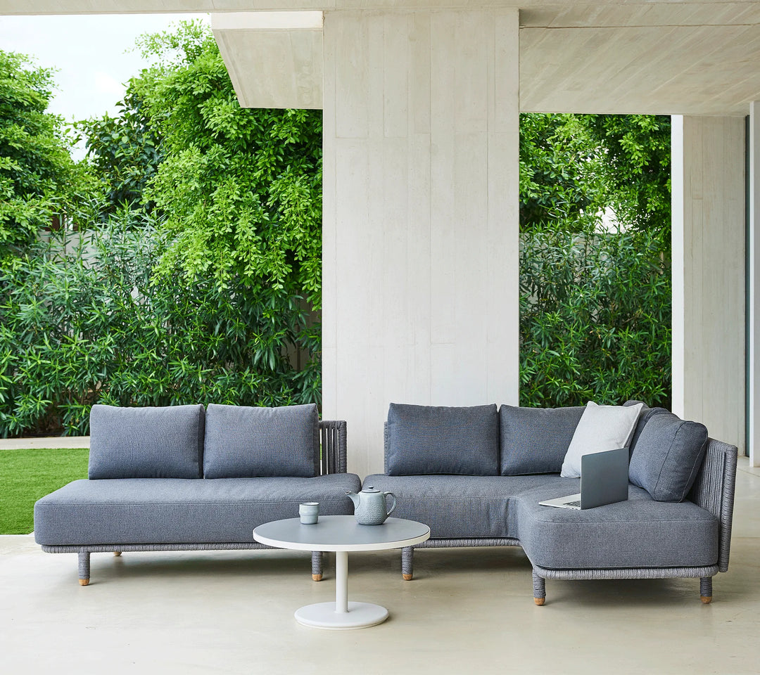 Folliero Outdoor Sofa Set 2 Seater , 1 Corner Module and 1 Center Table Braided & Rope (Grey)