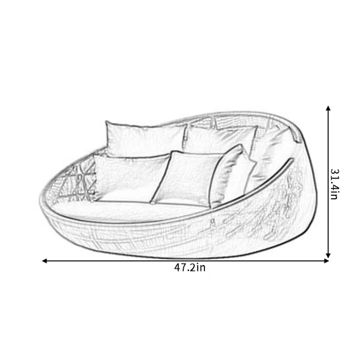 Ariza Outdoor Poolside Sunbed With Cushion Daybed (WHITE)